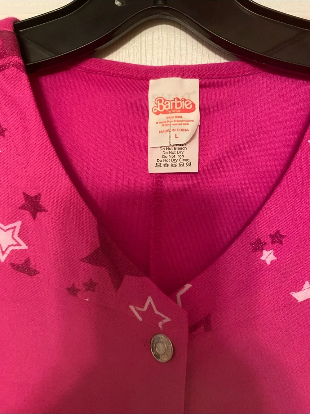 Barbie Hot Pink Star-Embellished Sleeveless Jumpsuit kids large